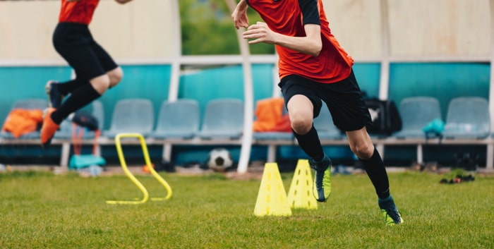 Young Soccer Players at Speed and Agility Practice Session