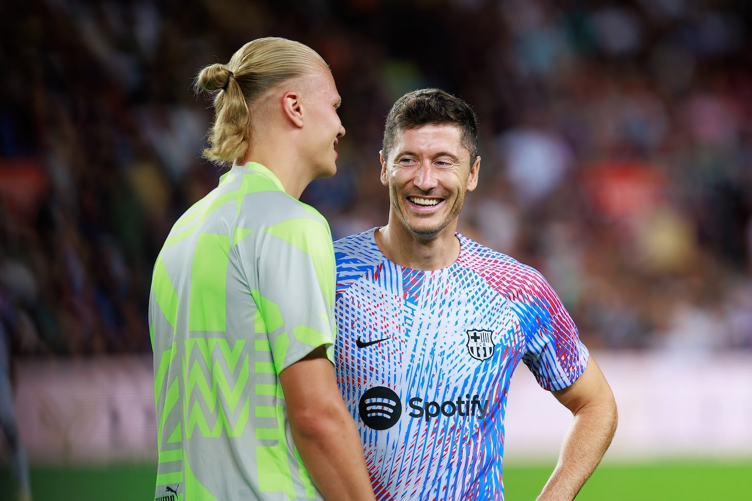 Haaland and Lewandowski are strikers in soccer